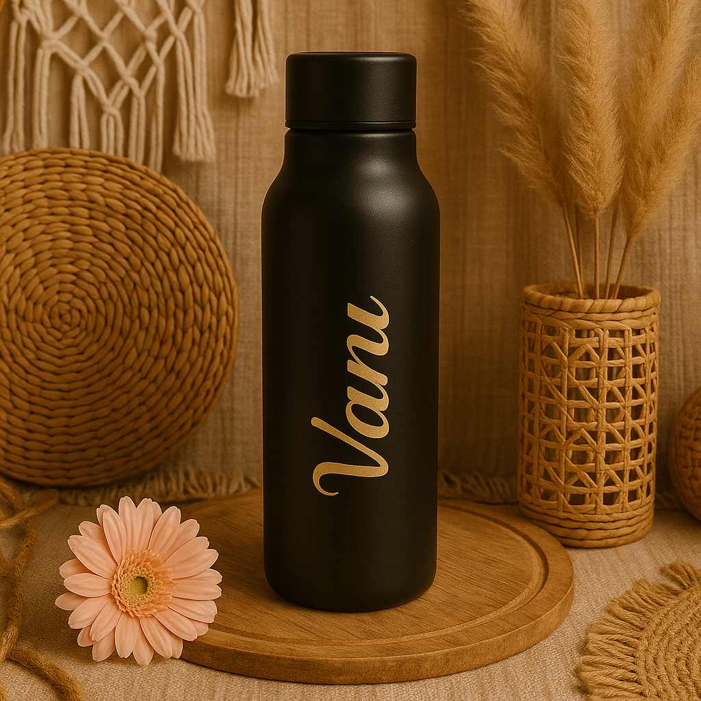 Sleek and Personalized Thermal Bottle – Ideal for Work & Travel