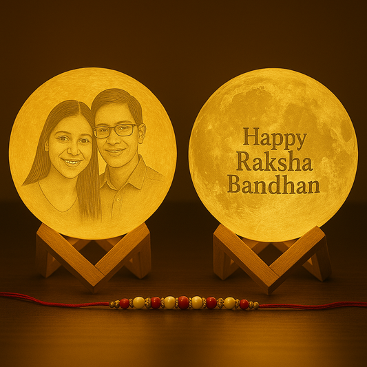 Customised  Moon Lamp With Rakhi