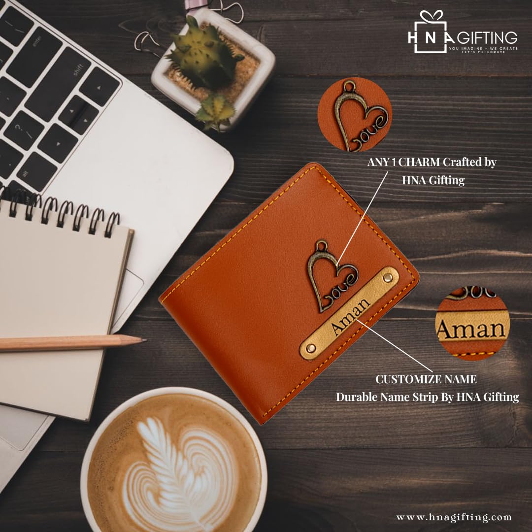 HNA GIFTING Men's Leather Customized  Wallet (Key Chain +Wallet) (Combo)