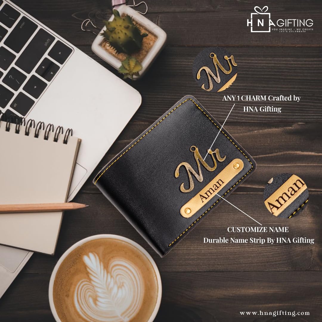 HNA GIFTING Men's Leather Customized  Wallet (Key Chain +Wallet) (Combo)