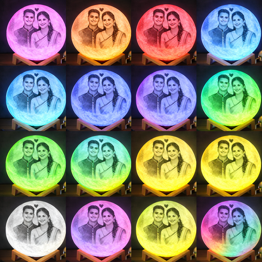 Customised Moon Lamp 14CM, 16 Colour touch sensor with remote
