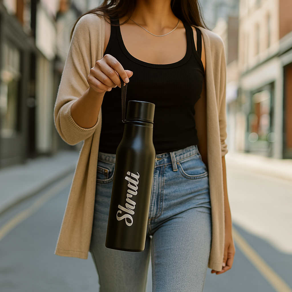 Sleek and Personalized Thermal Bottle – Ideal for Work & Travel