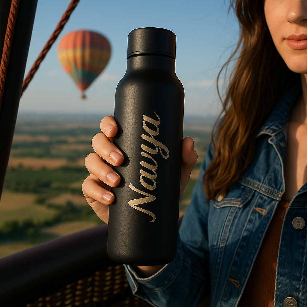 Sleek and Personalized Thermal Bottle – Ideal for Work & Travel